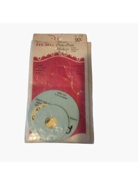 Hero Pom Pom Makers Set Small Medium Large Template Craft Tool Vintage Packaging